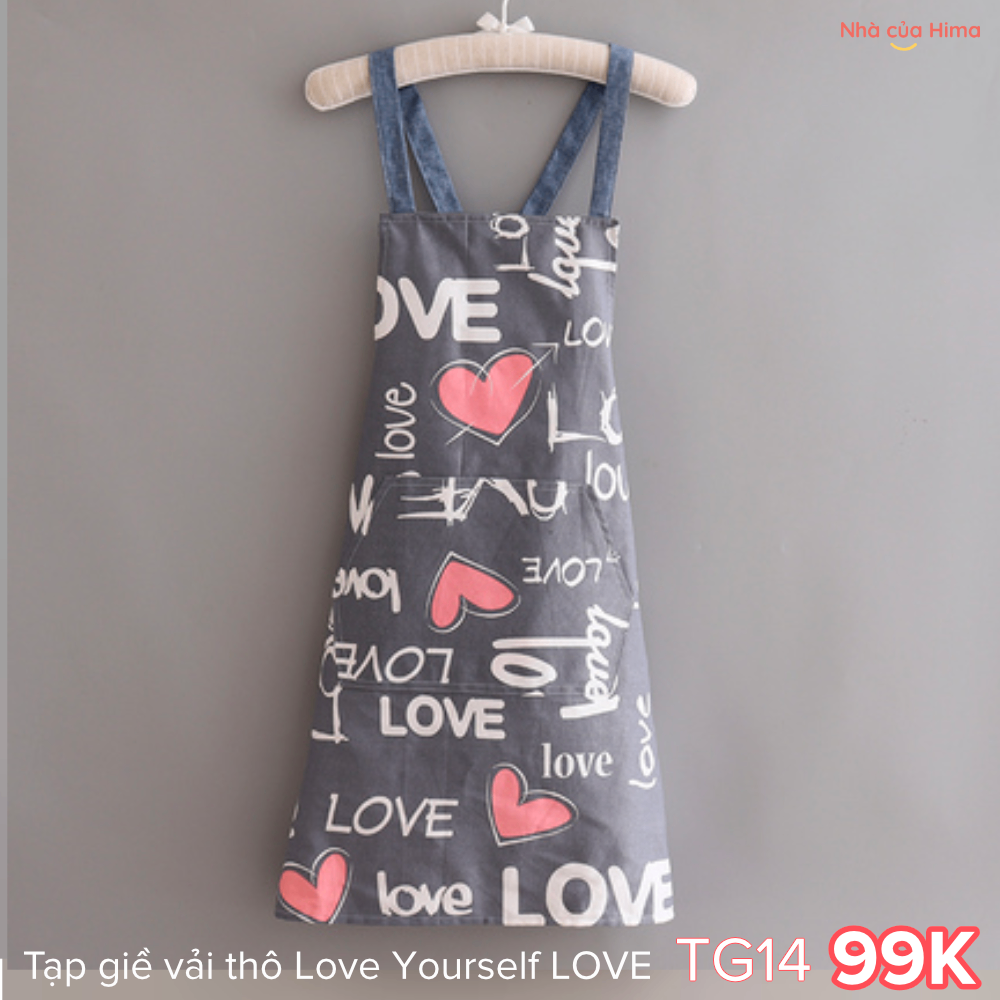 Tạp dề vải thô Love Yourself LOVE TD14