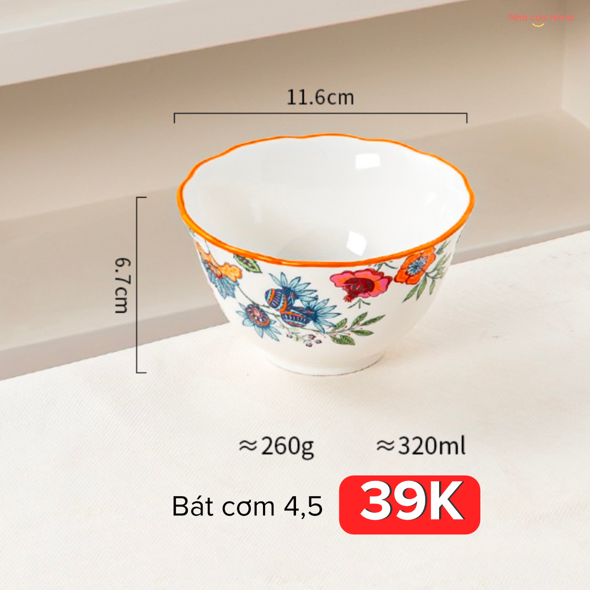 Bát cơm hoa nở mùa xuân sz 4.5