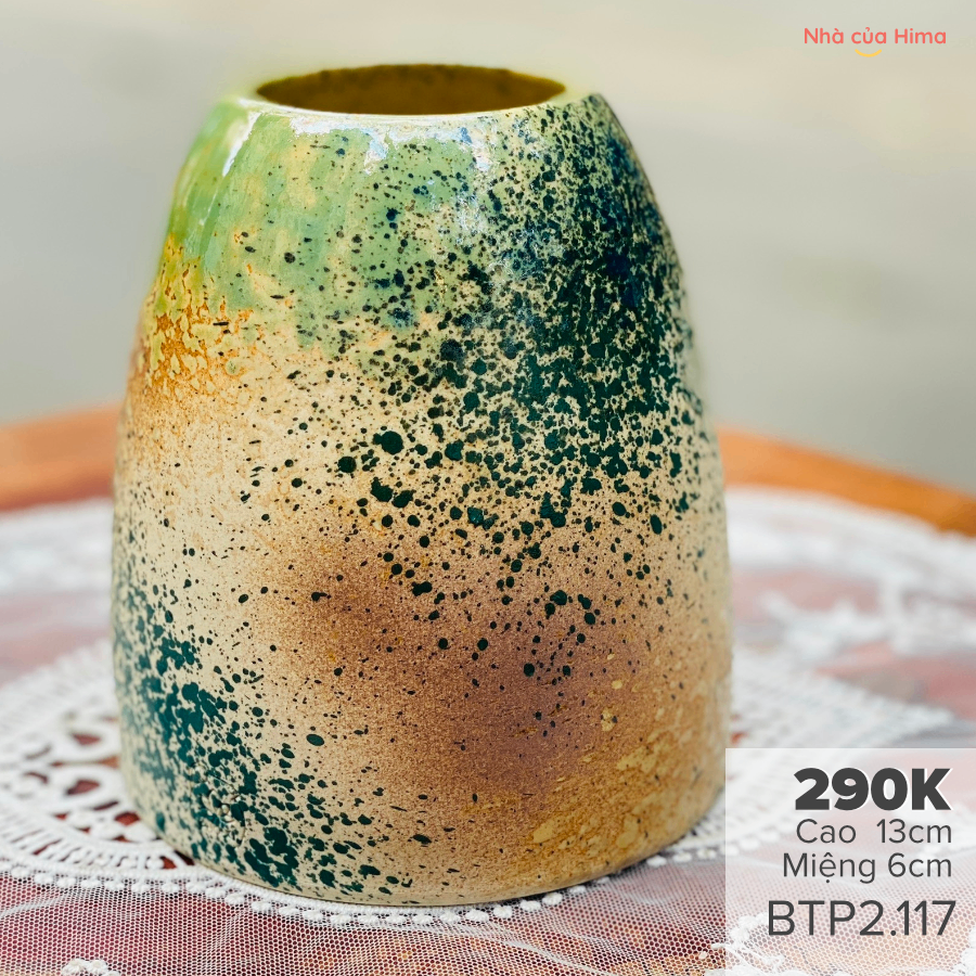 Chuông mini men mộc gốm Phong BTP2.117
