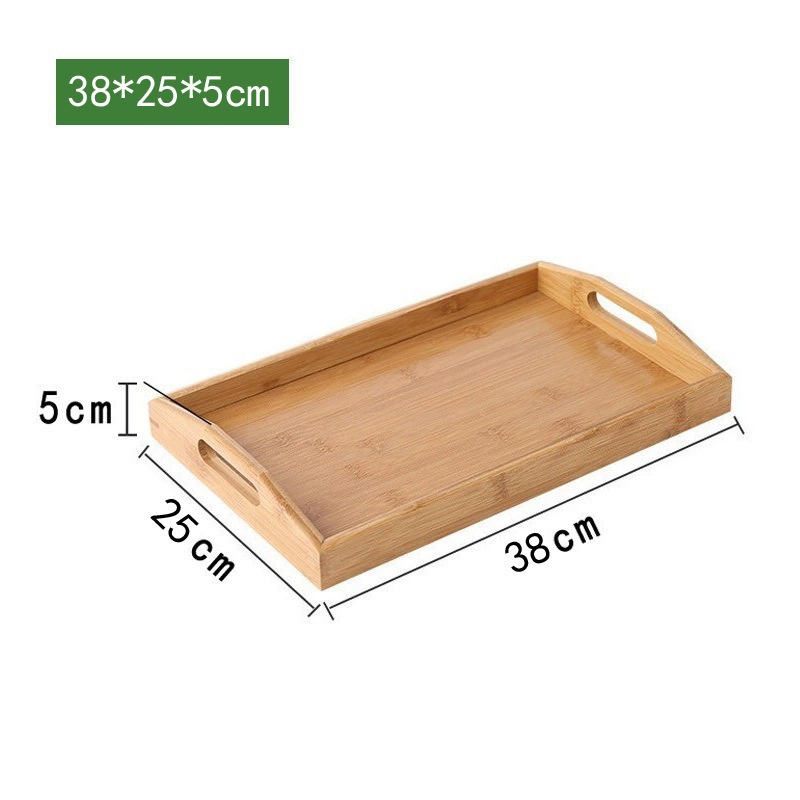 Khay gỗ tre có quai cầm cao 38x25x5cm KG12