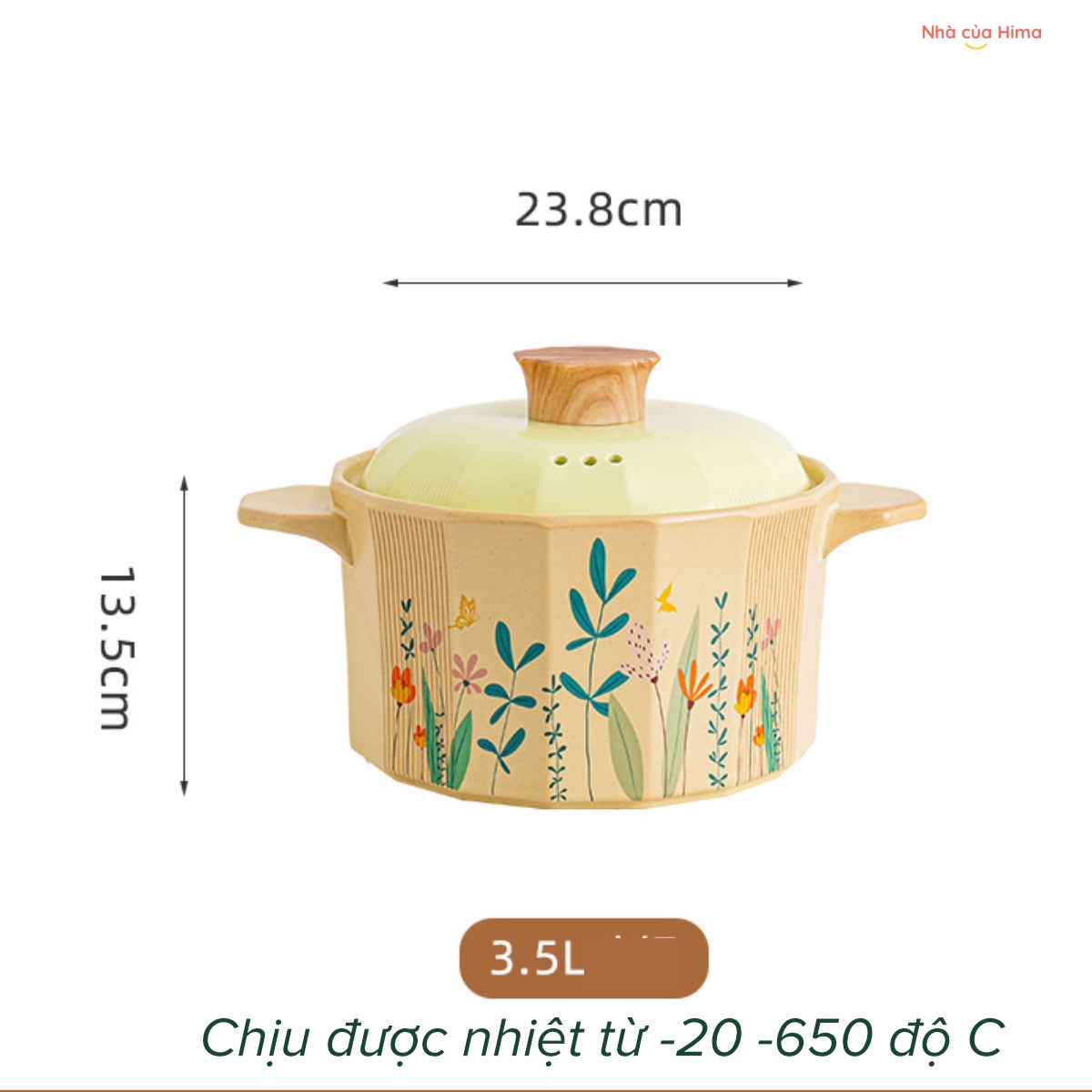 Nồi gốm Vintage kiểu Mỹ 3.5L - NGV1