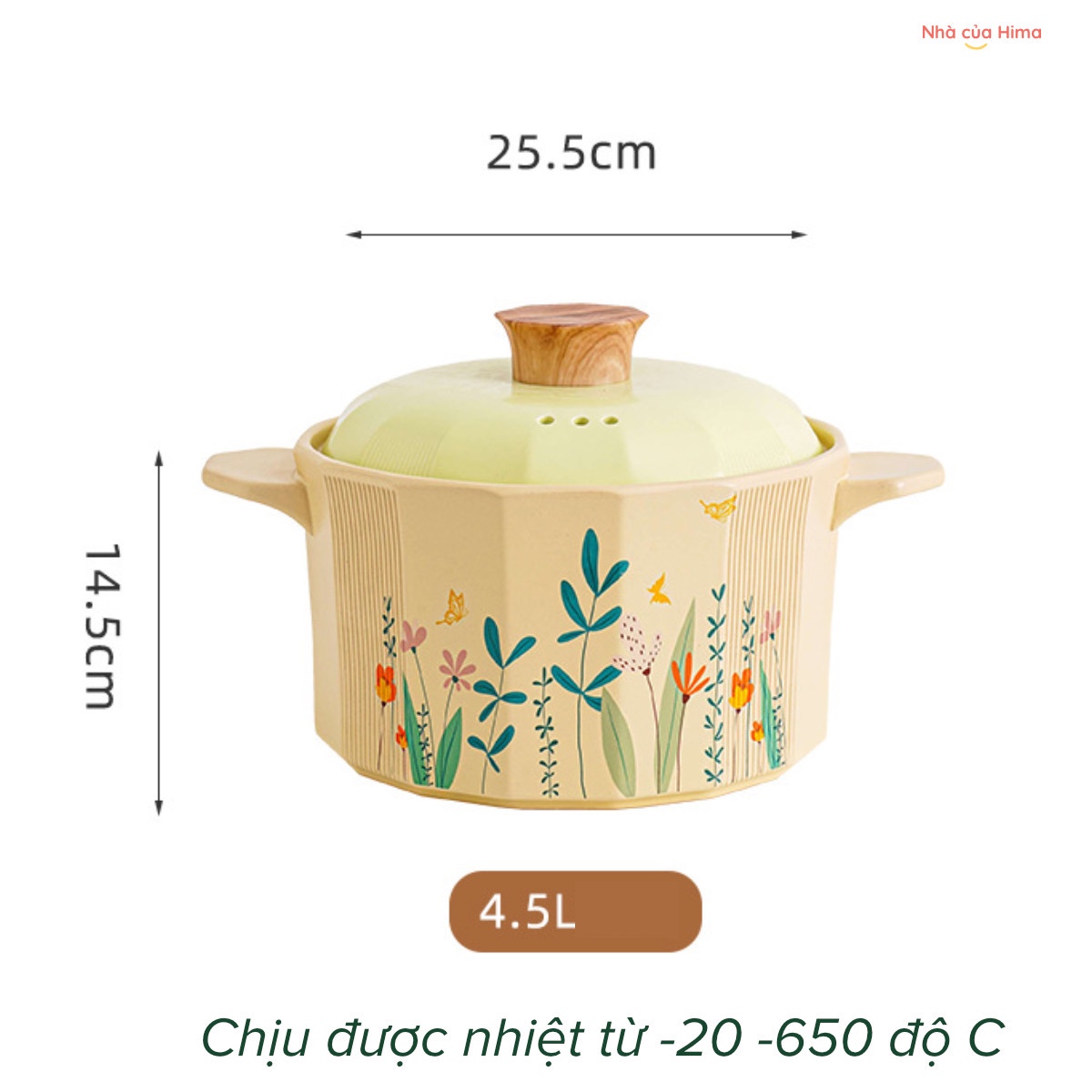 Nồi gốm Vintage kiểu Mỹ 4.5L - NGV2