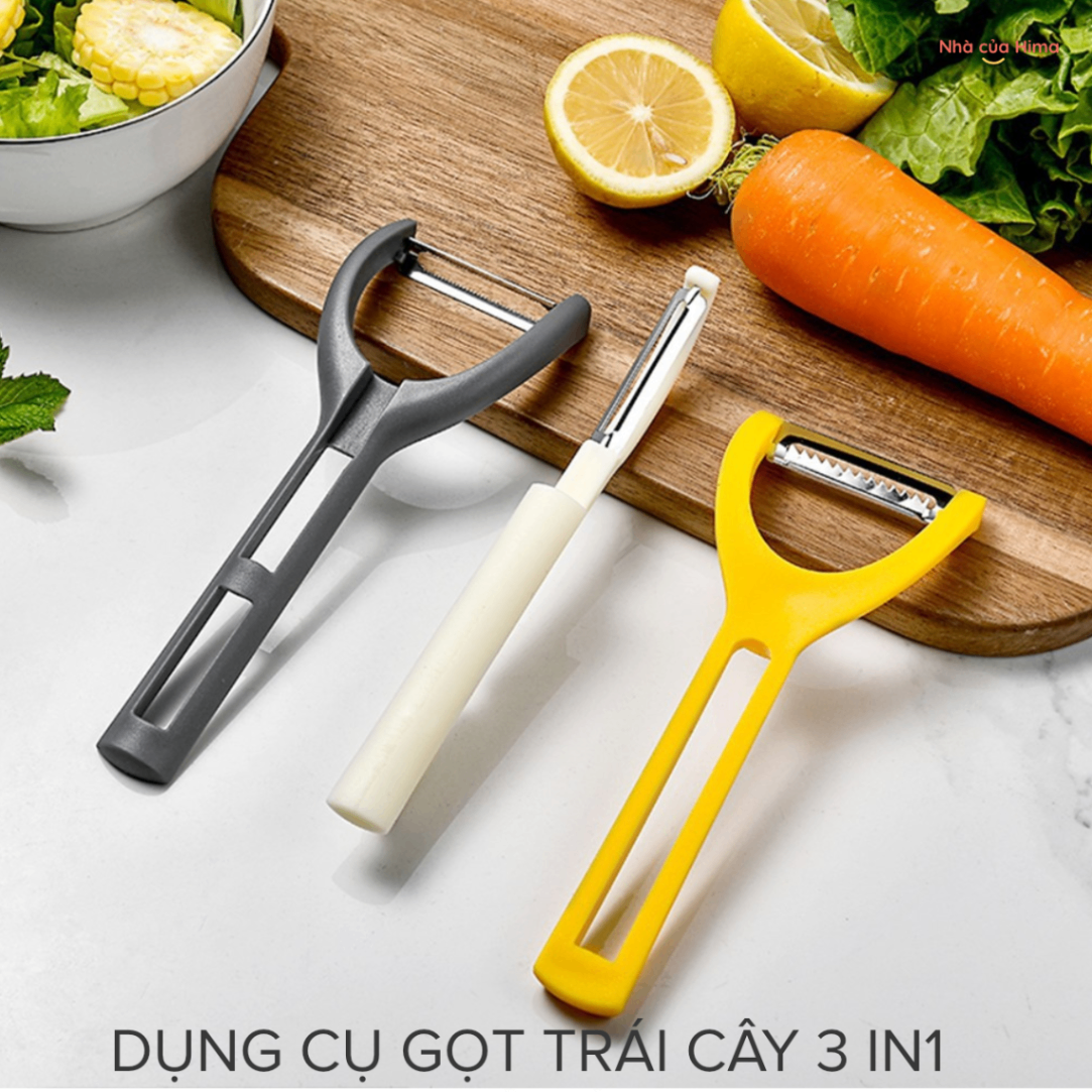 Dụng Cụ Gọt Vỏ Trái Cây, Củ Quả Đa Năng 3 trong 1 PK34