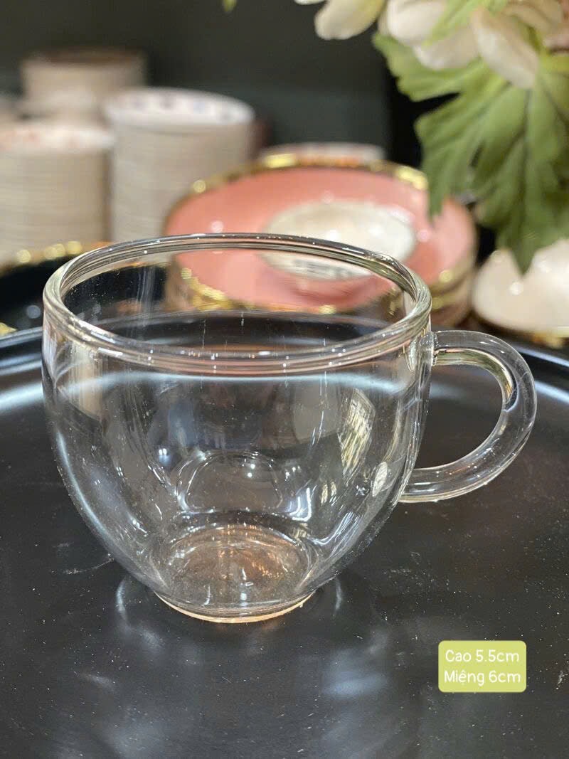 Chén trà thuỷ tinh có quai cầm CTT2 dung tích 100ml