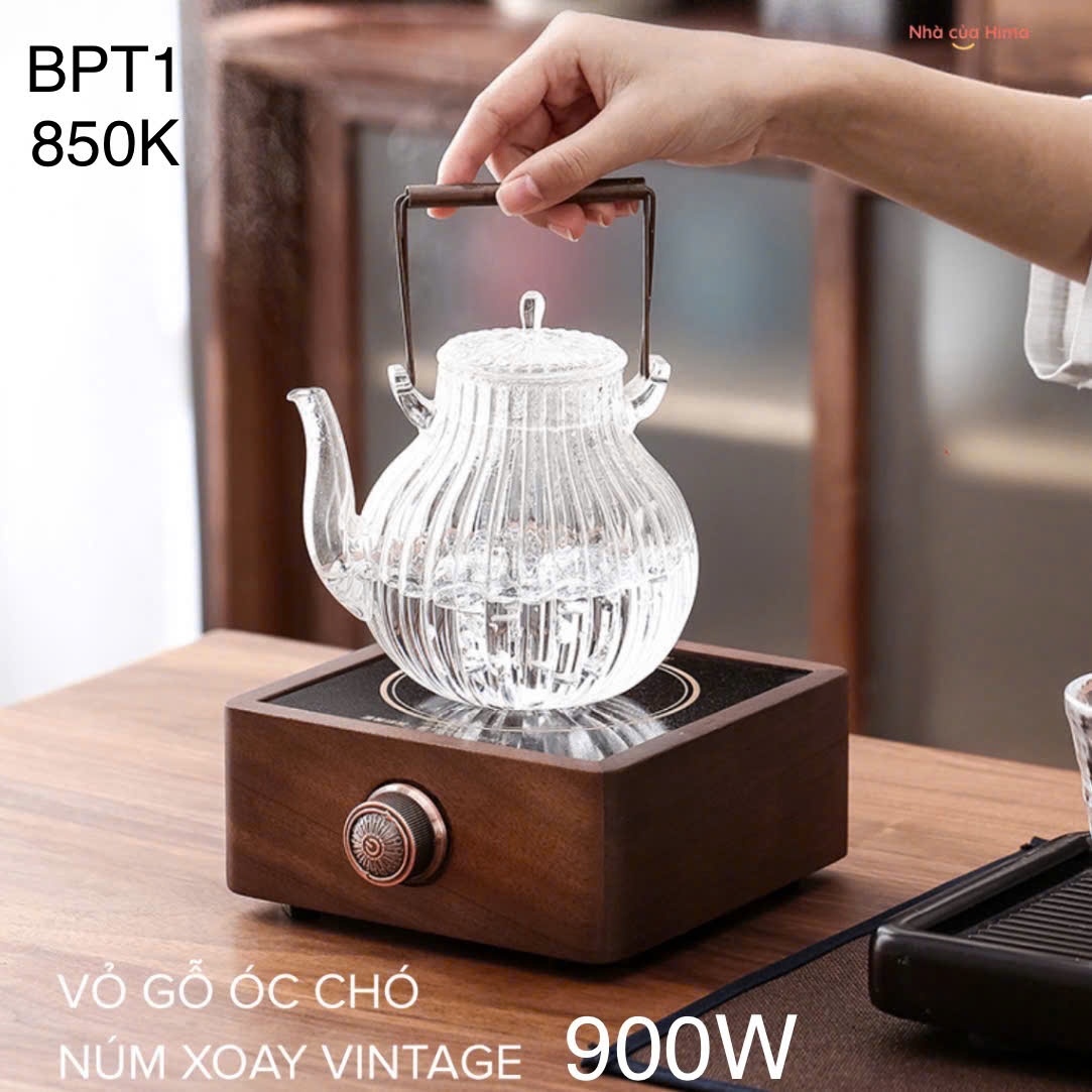 Bếp pha trà hồng ngoại gỗ óc chó 900W- BPT1