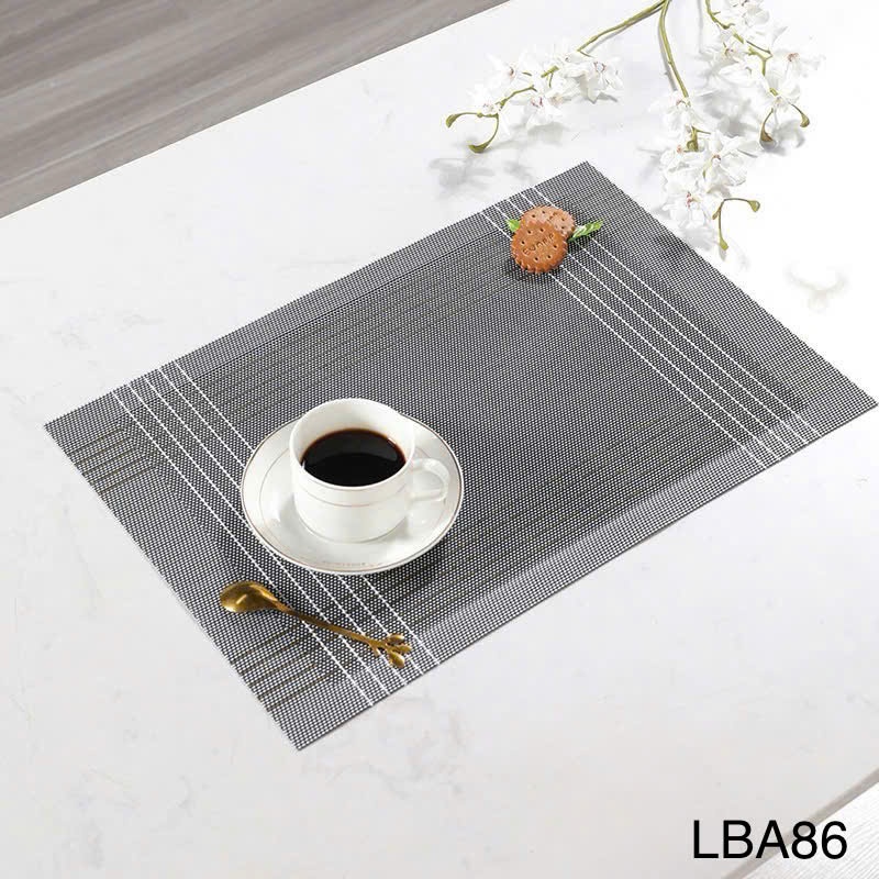 Lót bàn ăn hình chữ nhật màu xám bạc 30*45cm LBA86