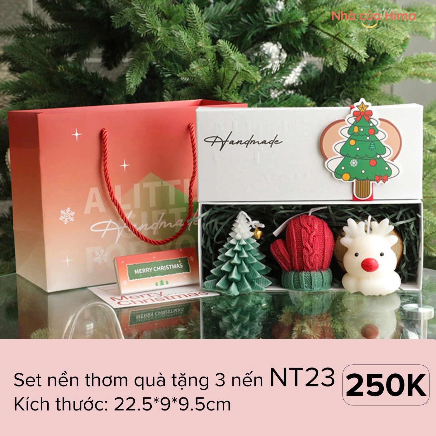 Set nền thơm quà tặng 3 nến NT23 Kích thước: 22.5*9*9.5cm