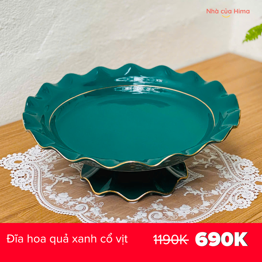 Đĩa hoa quả xanh cổ vịt