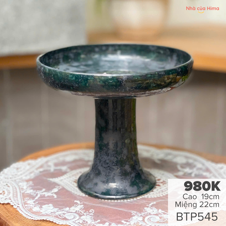 Bình gốm vuốt và vẽ tay bởi nghệ nhân Bát Tràng BTP545