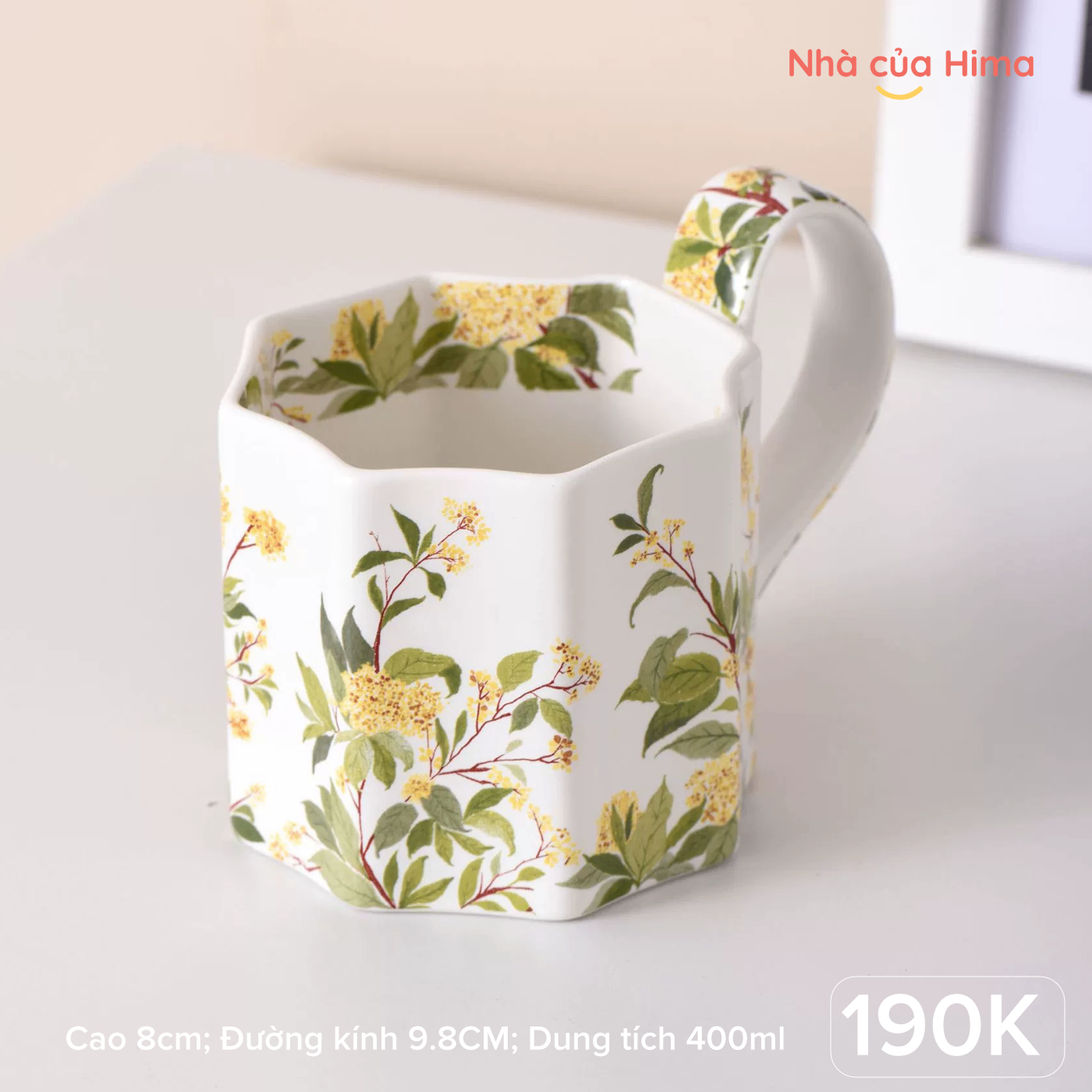 Cốc bát giác hoa hồi 400ml (Cao 8cm; đk 9.8cm)