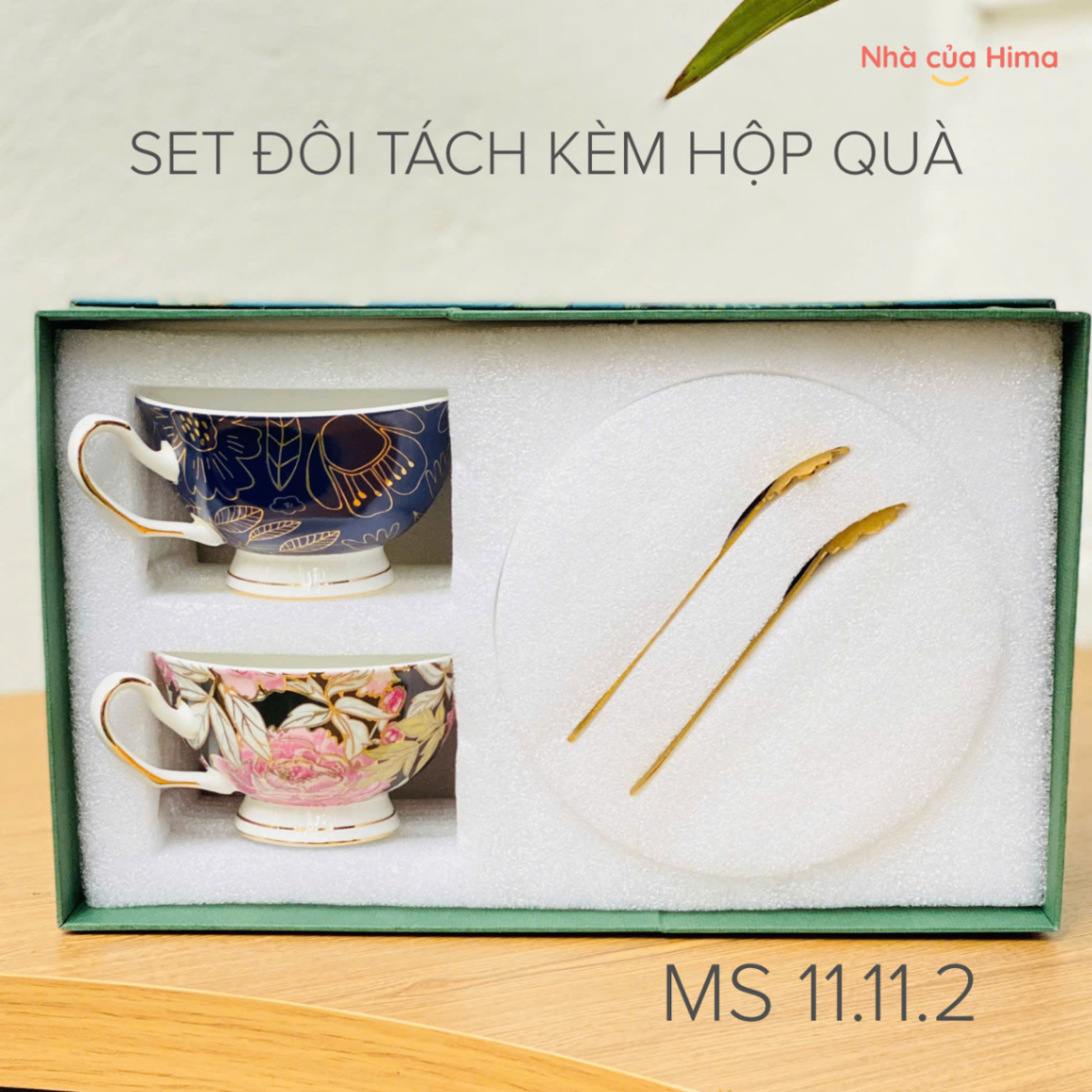 Set 2 cốc trà Anh sứ xương kèm hộp cao cấp 2