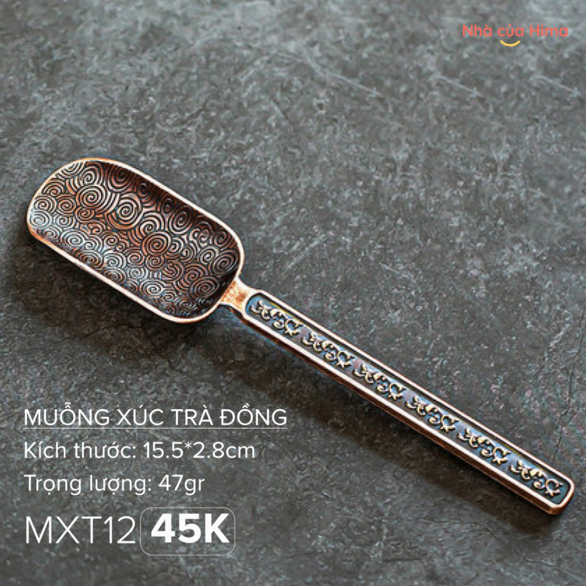 Muỗng xúc trà bằng đồng MXT12