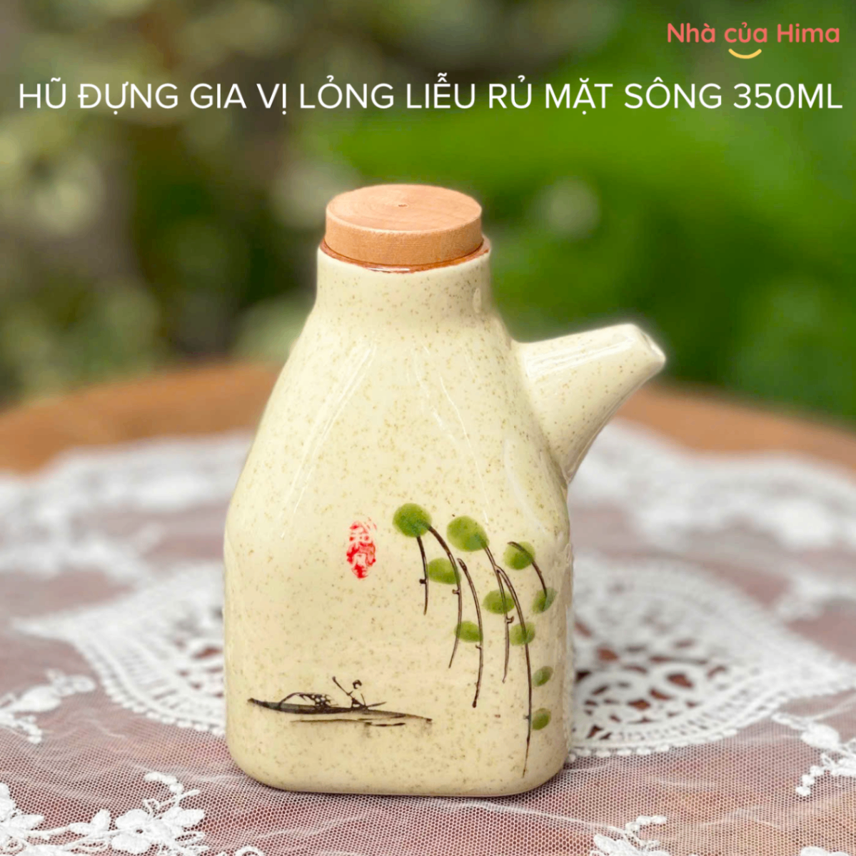 Hũ đựng gia vị lỏng liễu rủ mặt sông 350ml