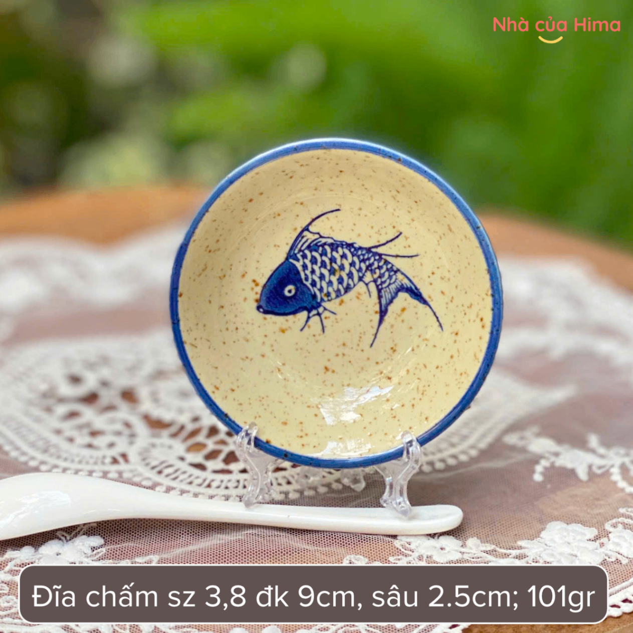Đĩa chấm cá chép sz 3,8 đk 9cm, sâu 2.5cm