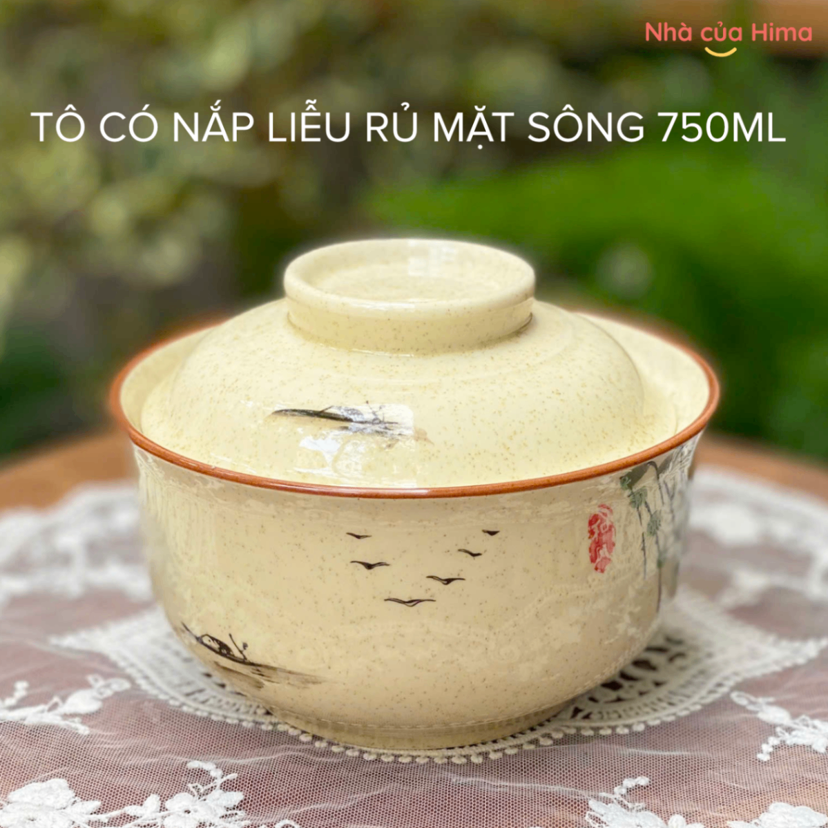 Tô có nắp liễu rủ mặt sông 750ml