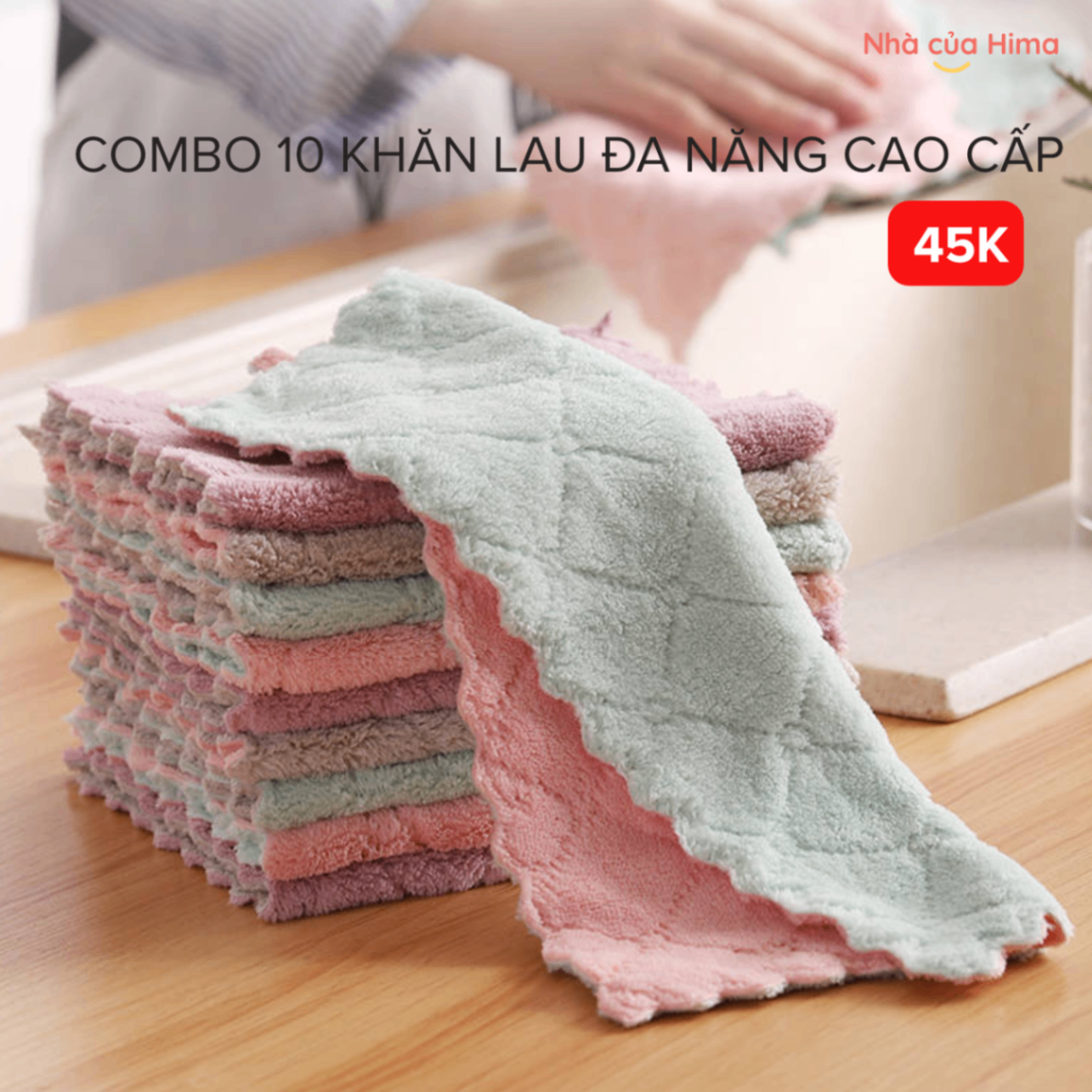 Combo 10 khăn lau đa năng cotton