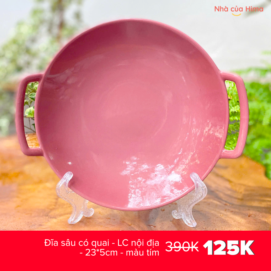 Đĩa sâu có quai - LC nội địa - 23*5cm - màu tím