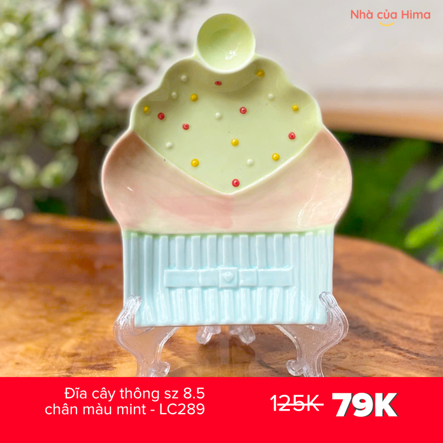 Đĩa cây thông sz 8.5 chân màu mint - LC289