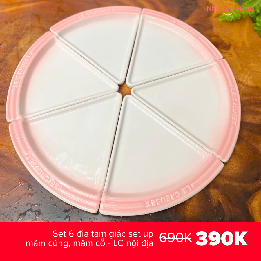 Set 6 đĩa tam giác set up mâm cúng, mâm cỗ - LC nội địa