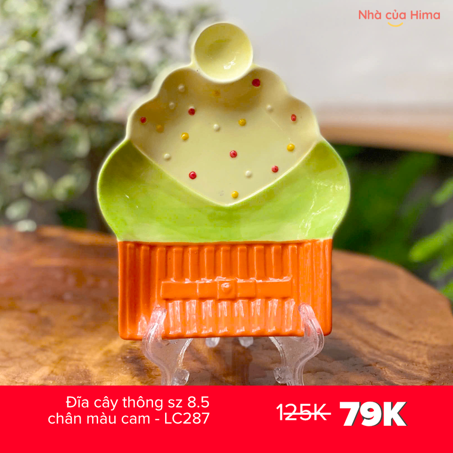 Đĩa cây thông sz 8.5 chân màu cam - LC287