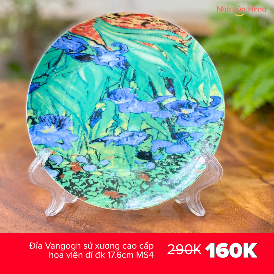 Đĩa Vangogh hoa viên dĩ đk 17.6cm MS4