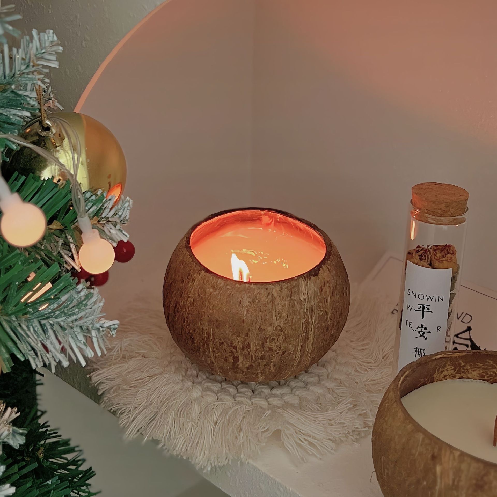 Nến gáo dừa mùi nhài/trà trắng 250gr