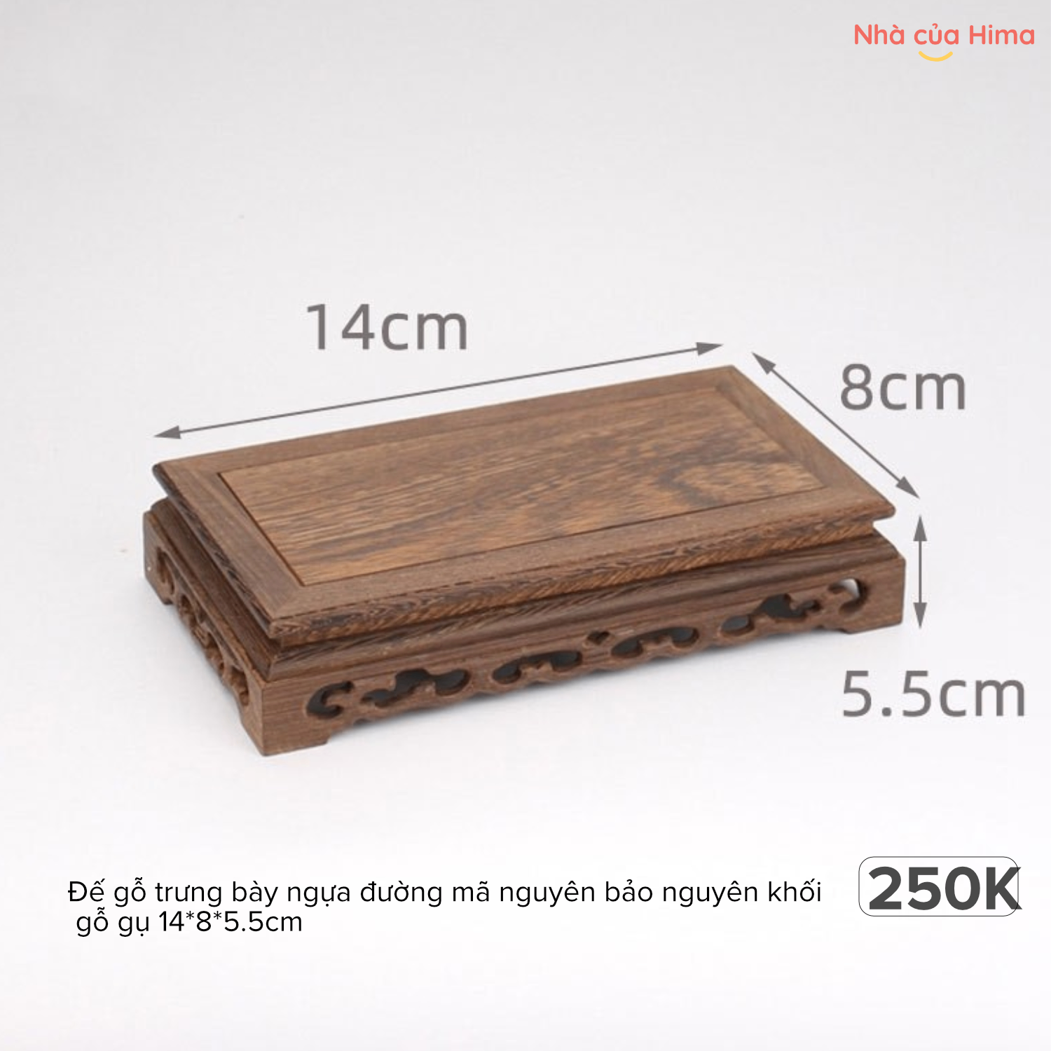 Đế gỗ trưng bày ngựa đường mã nguyên bảo nguyên khối gỗ gụ 14*8*5.5cm