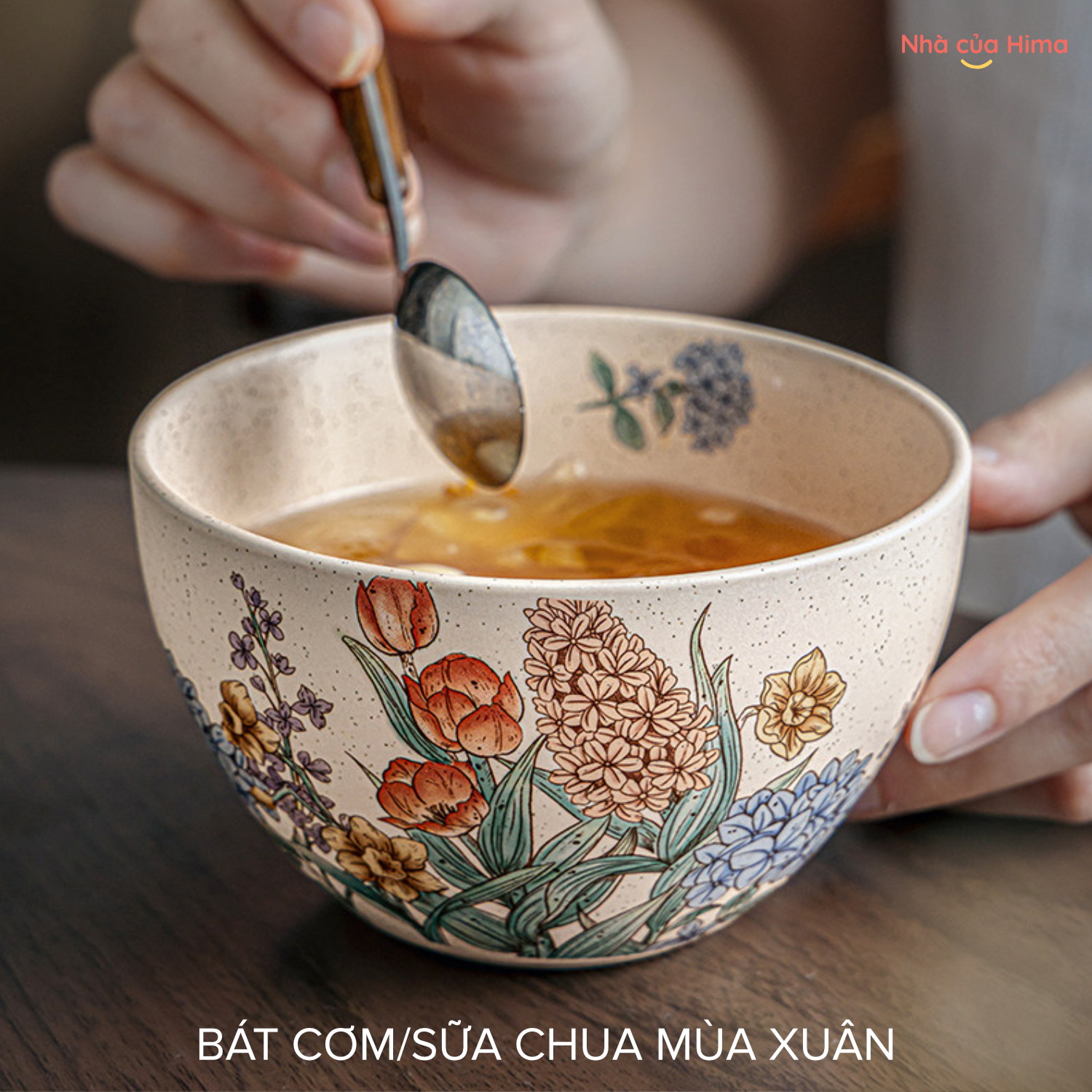 Bát cơm mùa xuân phong cách Retro gốm Nhật 4.5inch 28.W20