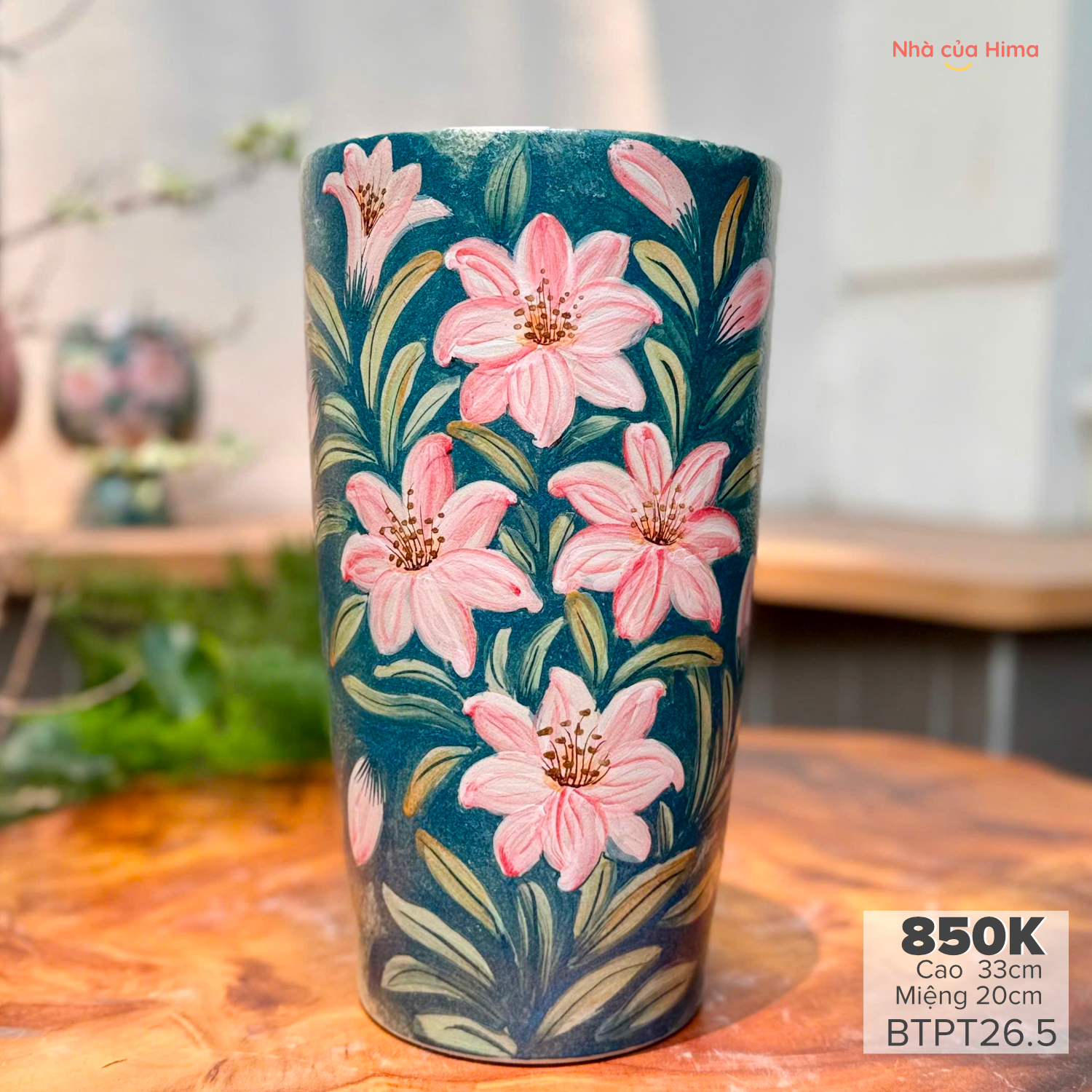 Bình hoa dáng xô cao gốm Phong Thu BTPT26.5