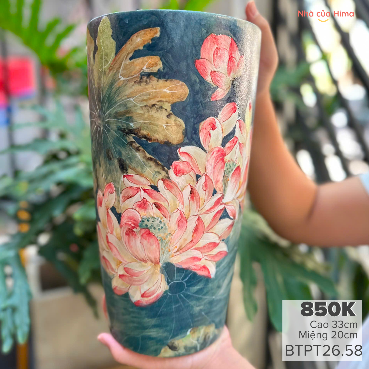 Bình hoa dáng xô cao gốm Phong Thu BTPT26.58