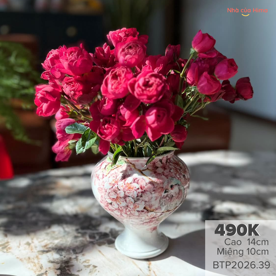 Bình hoa gốm Phong vuốt tay BTP2026.36