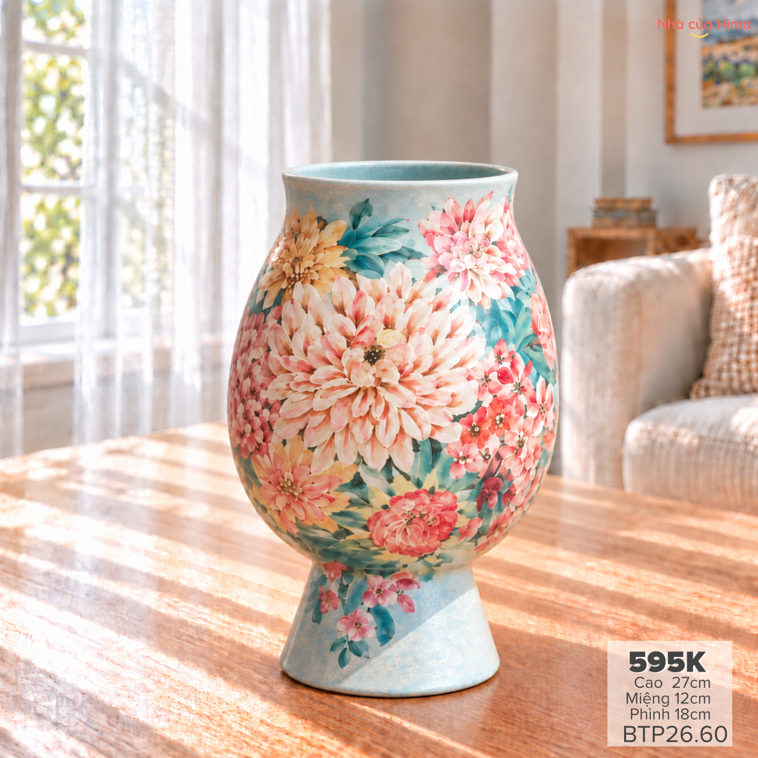 Bình hoa ly gốm Phong Thu BTPT26.60
