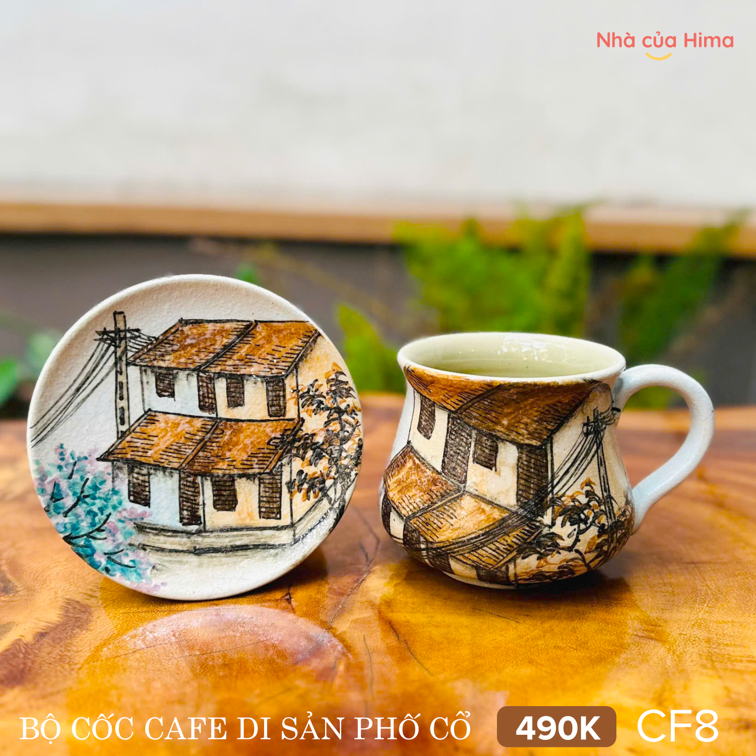 Bộ cốc cafe di sản Phố Cổ Hà Nội (Bộ cốc cafe và đĩa)
