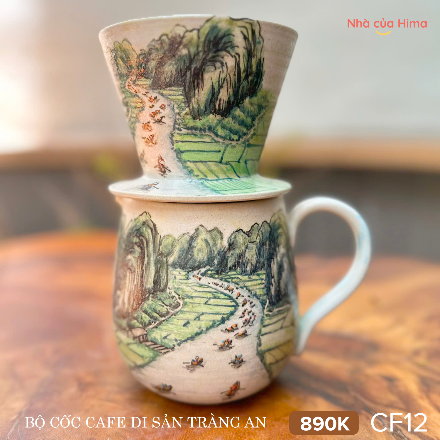 Bộ cốc cafe di sản Tràng An (Bộ cốc mug và cốc lọc dùng giấy lọc V60)