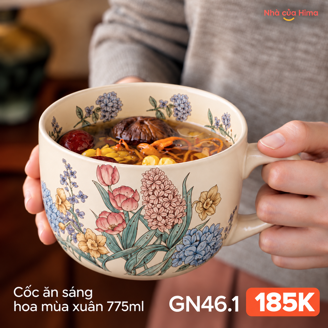 Cốc ăn sáng hoa mùa xuân 775ml 27Y.S51
