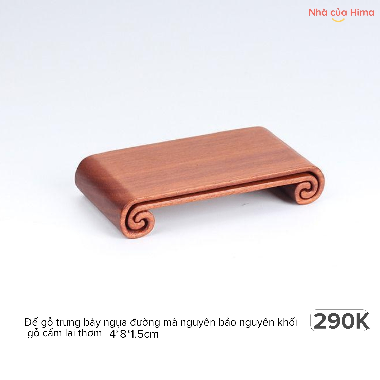 Đế gỗ trưng bày ngựa đường mã nguyên bảo nguyên khối gỗ cẩm lai thơm 4*8*1.5cm