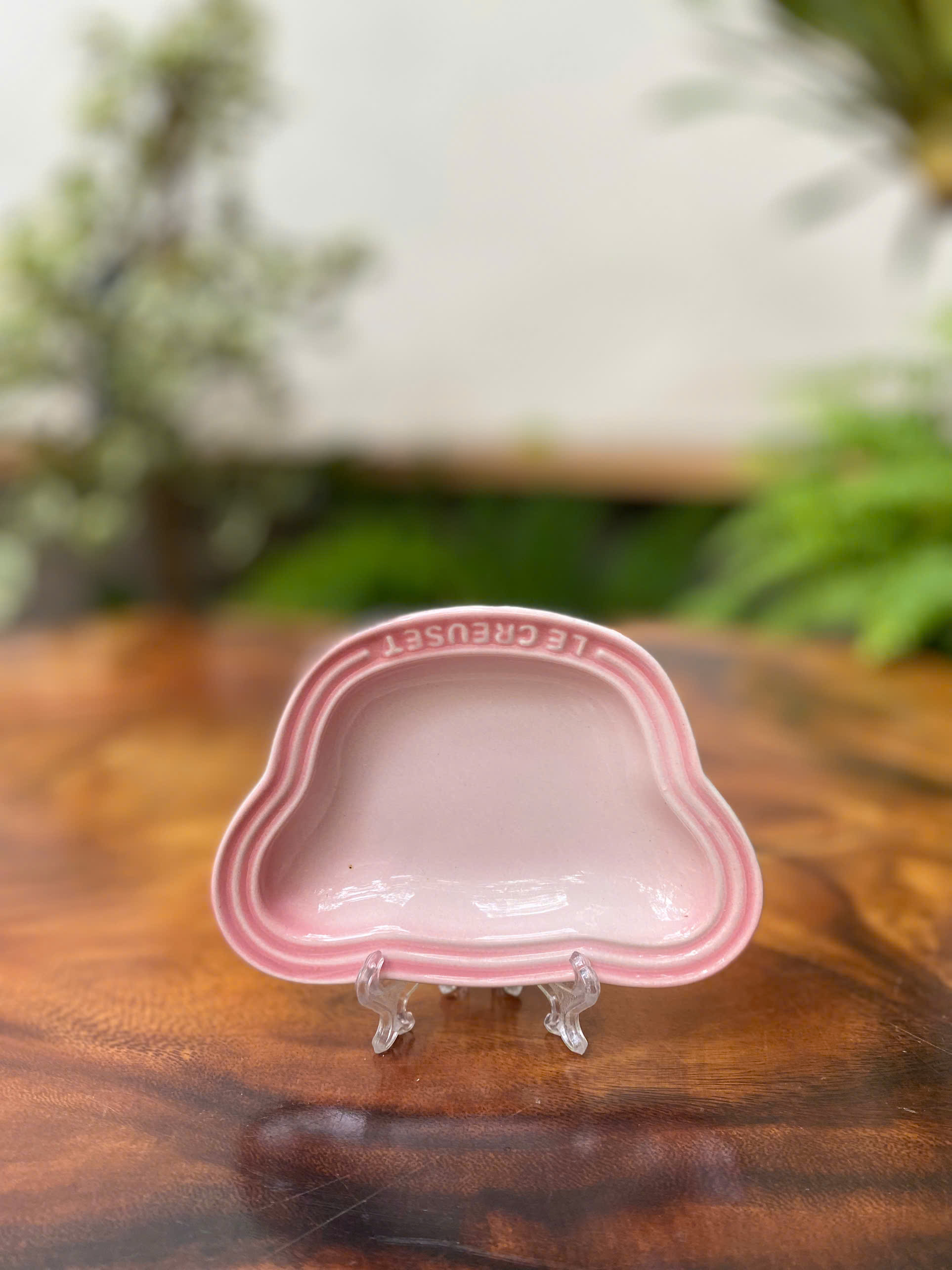 Đĩa sứ cách điệu hình mặt gấu - size nhỏ - 12x8cm - LC nội địa - màu hồng-LC189
