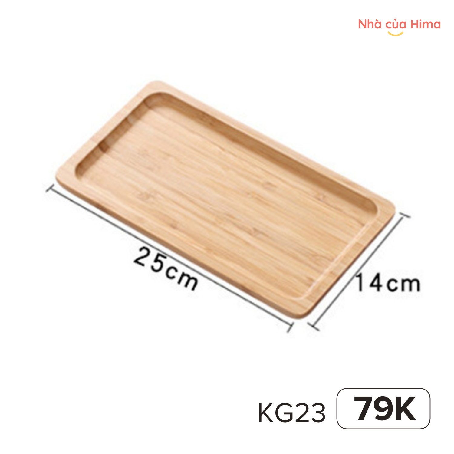 Đĩa tre nguyên khối hình chữ nhật 25*14*2cm