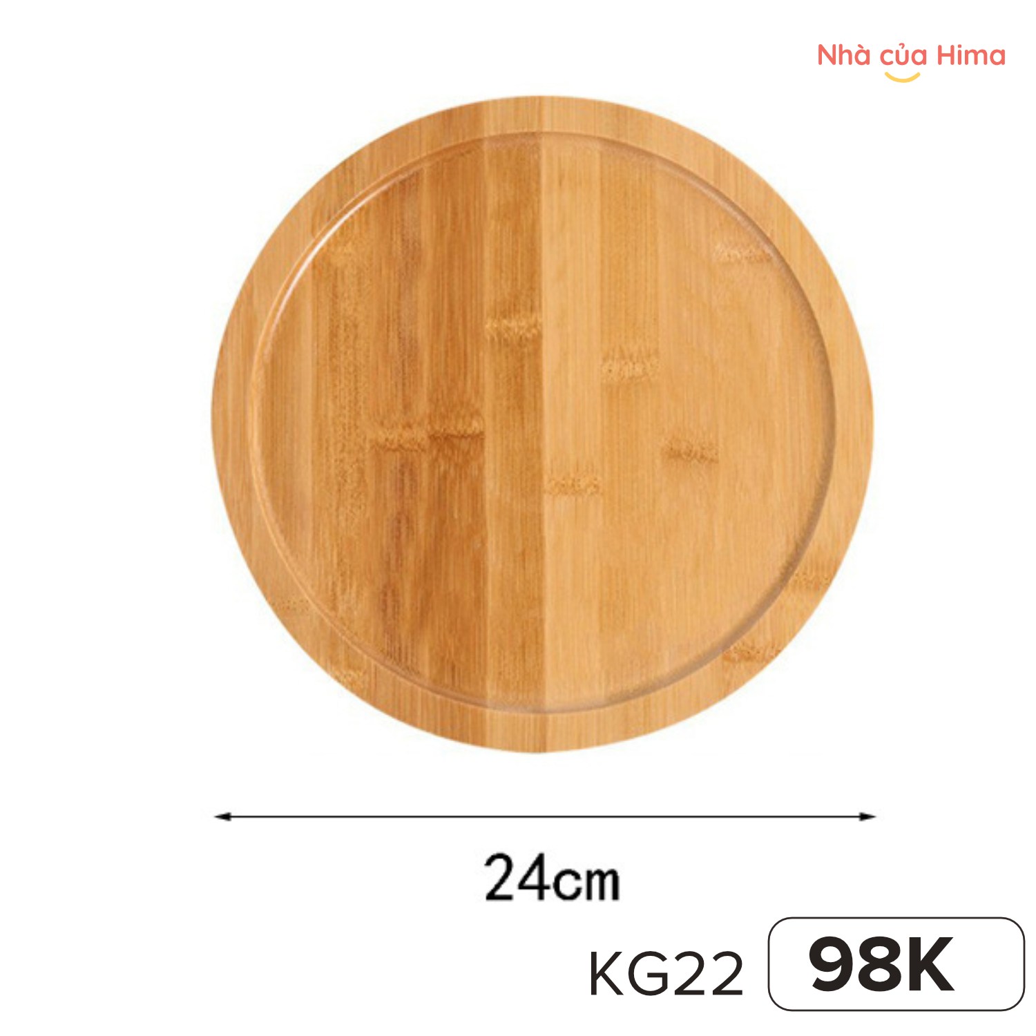 Đĩa tre tròn nguyên khối 24*24*1.5cm