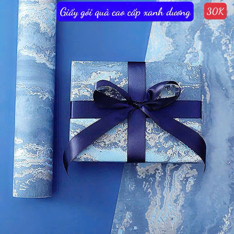 Giấy gói quà cao cấp màu xanh dương - GGQ13