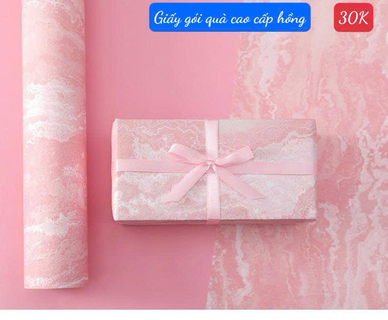 Giấy gói quà cao cấp màu hồng - GGQ11