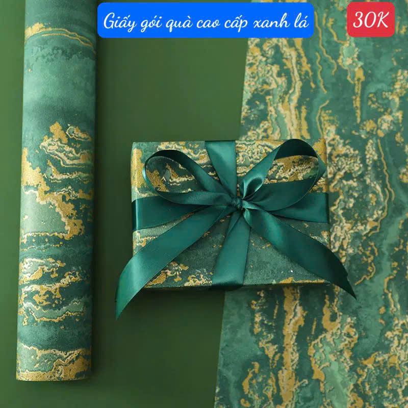 Giấy gói quà cao cấp màu xanh lá - GGQ14