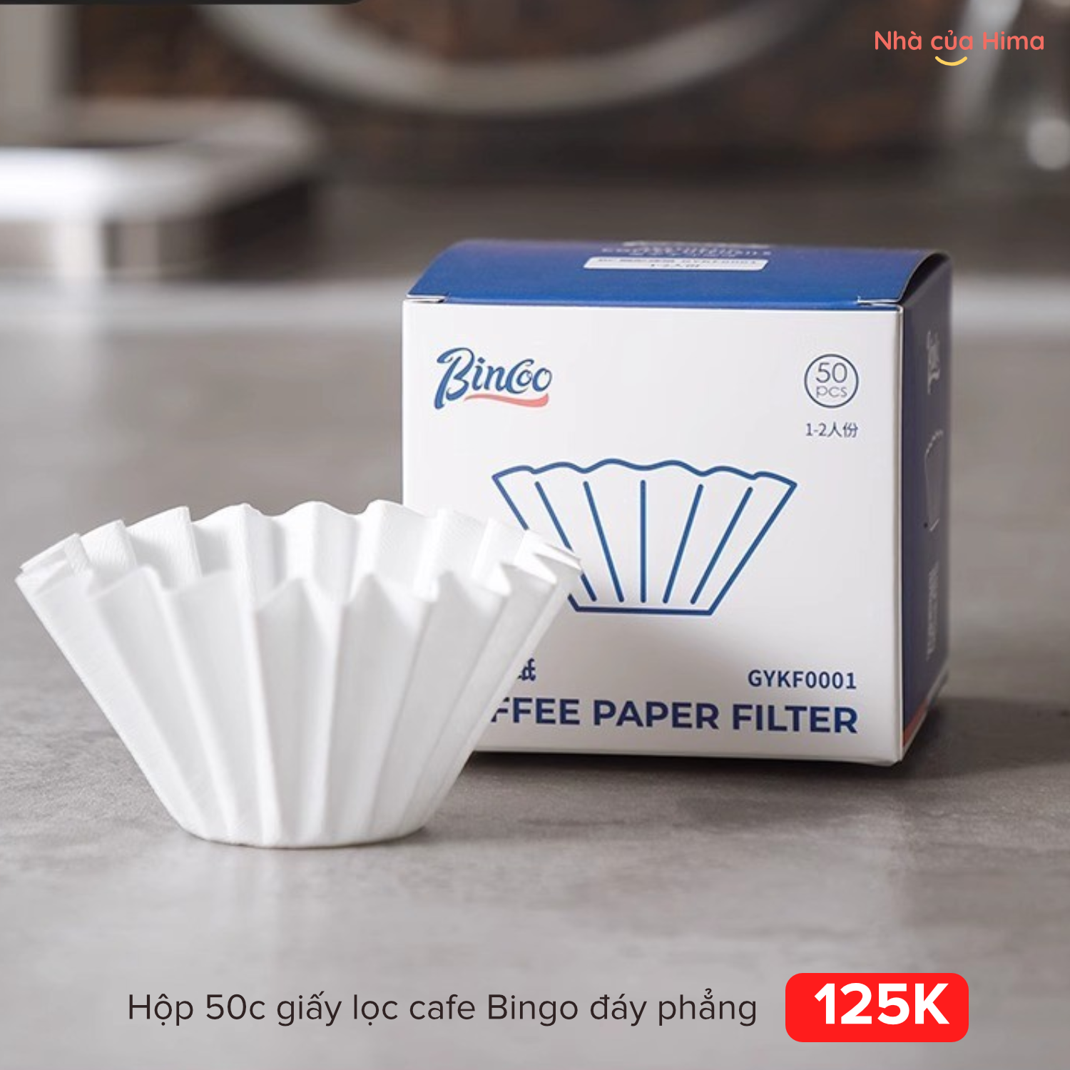 Hộp 50 chiếc giấy lọc cafe Bingo đáy phẳng