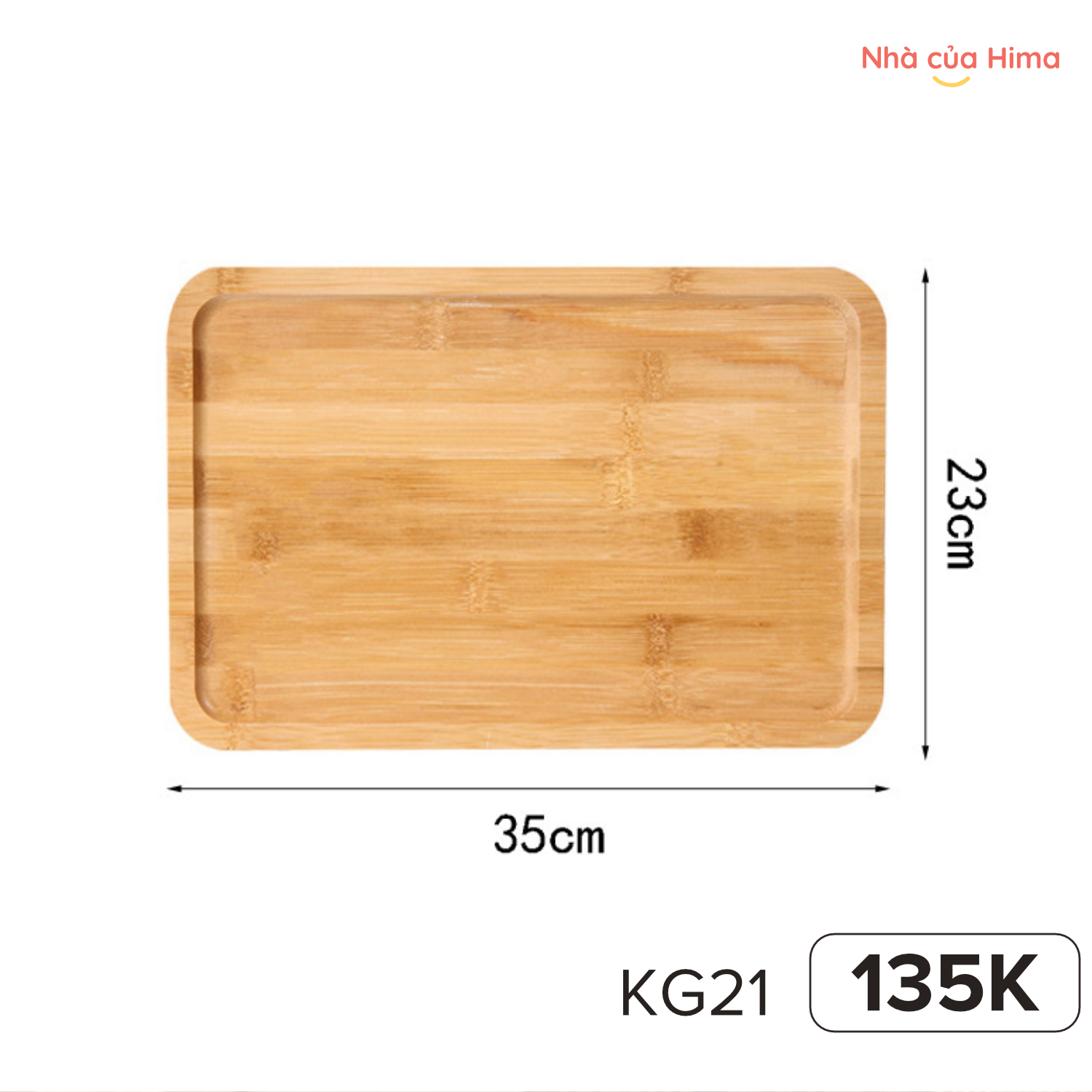 Khay gỗ tre nguyên khối 35*23*1.5cm