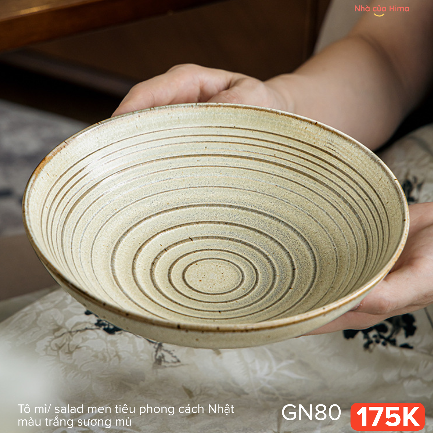 Tô mì/ salad men tiêu phong cách Nhật màu trắng sương mù