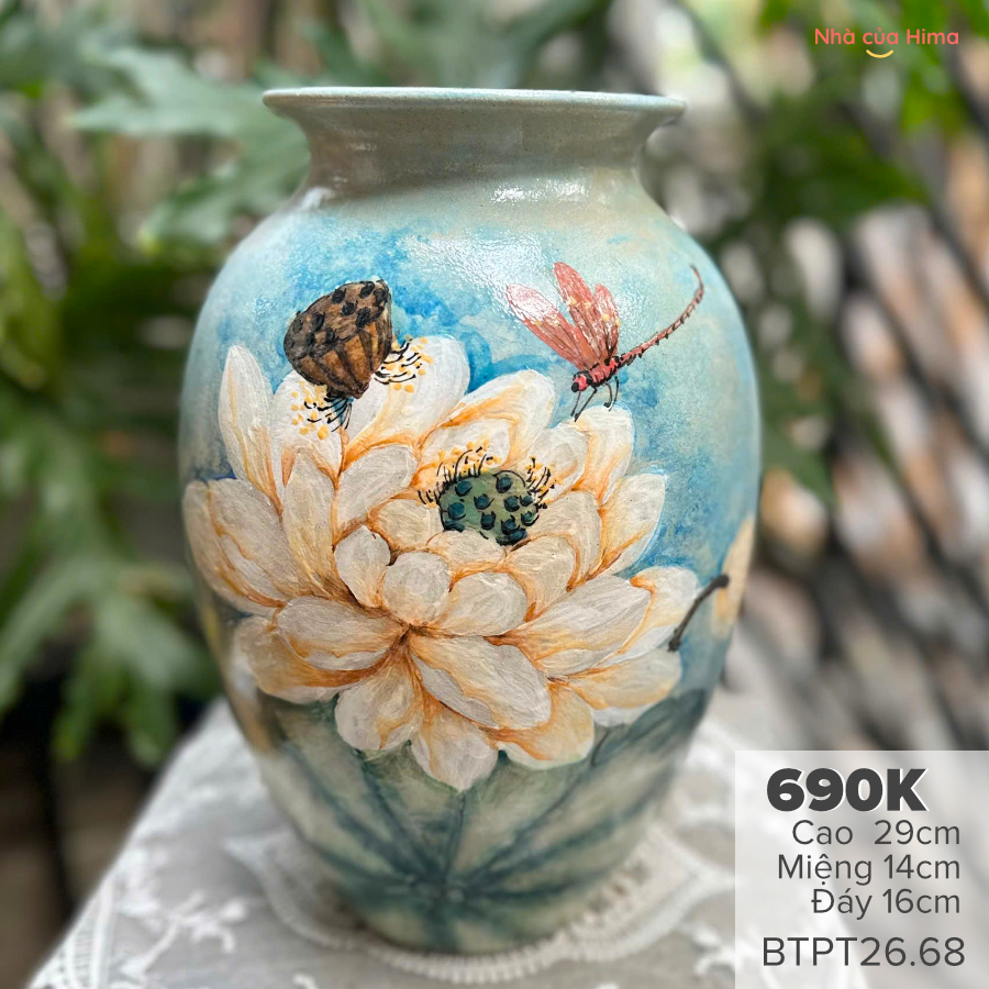 Vò tròn miệng loe gốm Phong Thu BTP26.68