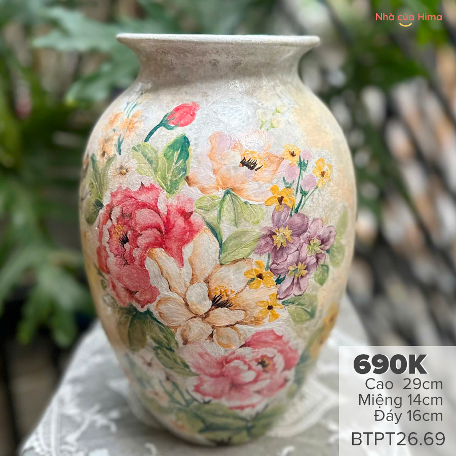 Vò tròn miệng loe gốm Phong Thu BTP26.69