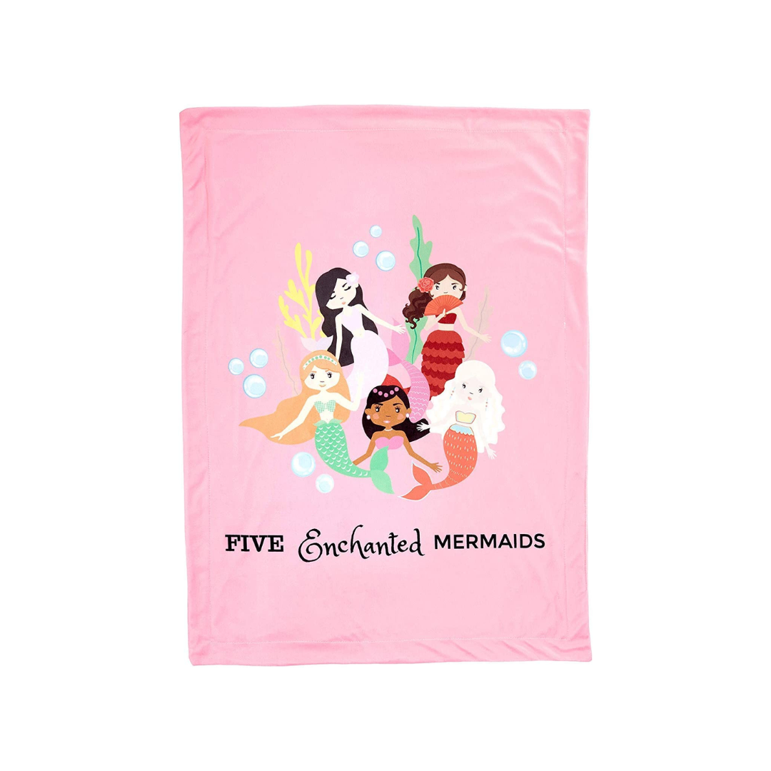 Chăn Lông Tuyết Mềm Mại Cho Bé Họa Tiết Five Enchanted Mermaids (Màu Hồng)