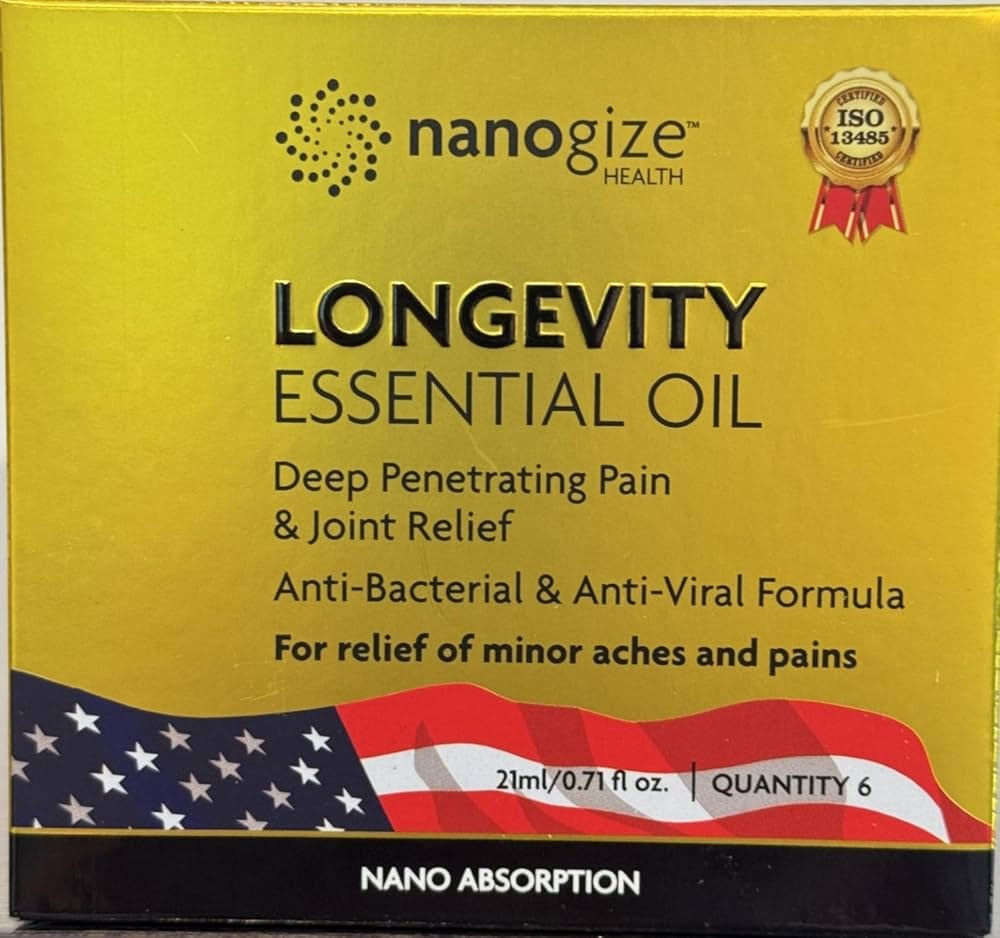 Tinh Dầu Thảo Dược Nanogize Longevity Essential Oil – Hỗ Trợ Giảm Đau Nhức Xương Khớp – Bộ 6 Chai x 21ml