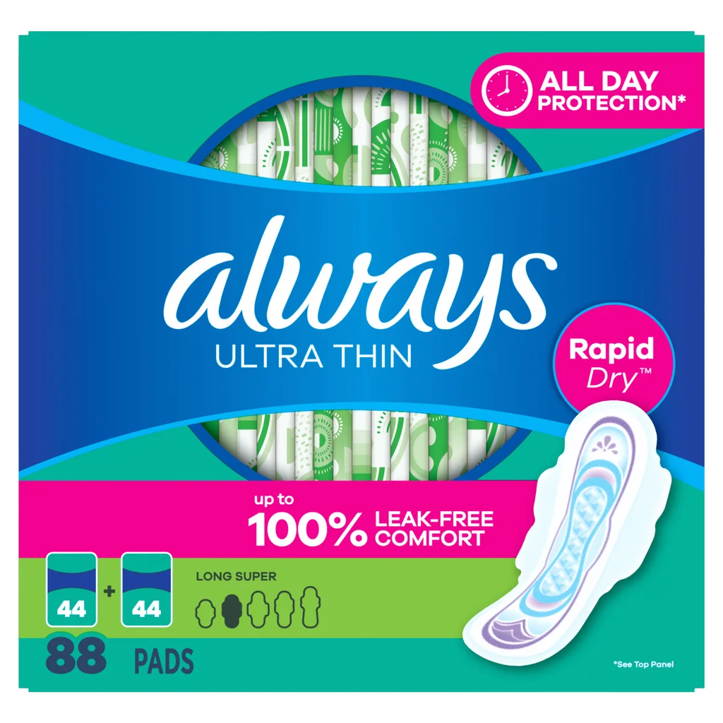 Băng Vệ Sinh Always Ultra Thin Long Super – Công Nghệ Rapid Dry (Hộp 88 Miếng).